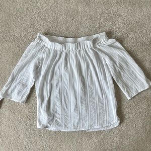 Kut from the Kloth white, strapless top with open back.